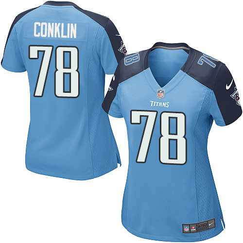 Women's Game Jack Conklin Nike Jersey Light Blue Home - #78 NFL Tennessee Titans